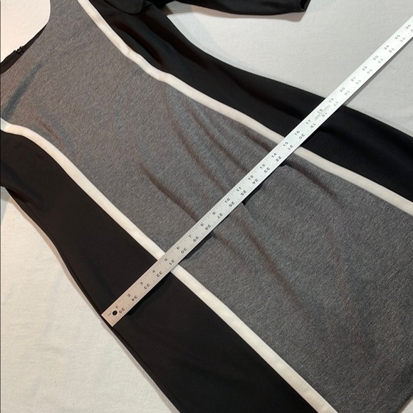 Chaps Gray and Black Dress 3/4 Sleeve Crew Neck EUC 12 - Picture 13 of 13